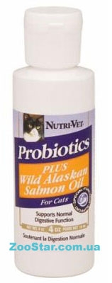 ПРОБИОТИКИ С МАСЛОМ ЛОСОСЯ (Probiotics with Salmon Oil) для котов, 118 мл