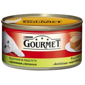 Gourmet NP-PR-89 "Кролик и Печень" кусочки в паштете, 195 грамм