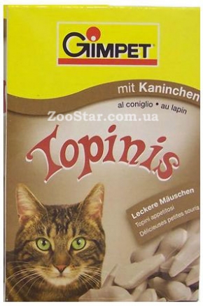 Gimpet   Топинис "Topinis" витаминные мышки с кроликом (190 таб) 