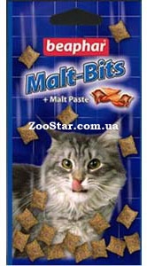  Лакомство для выведения шерсти из желудка для кошек "Malt-Bits", уп. 75 шт
