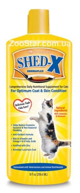 ШЕД-ИКС КЭТ (Shed-X Cat) добавка для шерсти против линьки для кошек, 245 мл