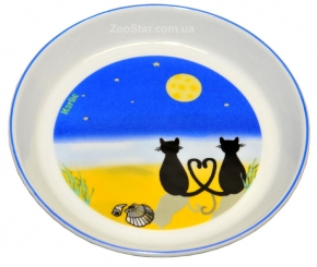 Керамическая миска для кошек "Кот повар", 16 см, 200 мл,