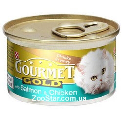 Gourmet Gold (Гурмет Голд) - с лососем и цыпленком, 85 грамм
