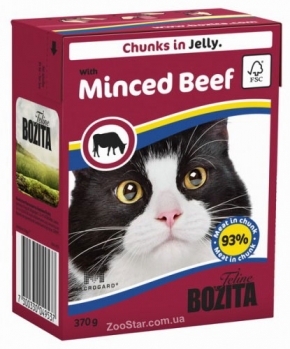 Bozita Feline (Бозита) кусочки в желе с рубленой говядиной, 370 грамм