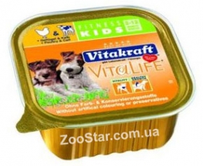 Vitakraft vp-k116 Витакрафт - Корм влажный для щенков Vita Life Fitness телятина с домашней птицей, 150 г