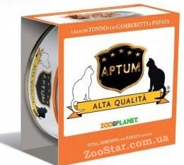  (Аптум) Aptum консервы для взрослых кошек тунец, креветка, папайя, 85 гр