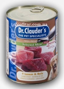 Dr.Clauder's (Доктор Клаудерс) Selected Meat Lamb and rice консервы для собак с ягненком и рисом, 800 грамм 