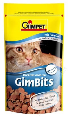 Gimpet (Джимпет) GimBits - лакомства для кошек с сайдой, 50 г.
