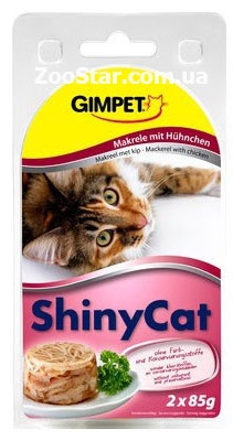 Gimpet VP-K55 (Джимпет) Shiny Cat Курица и макрель (скумбрия) - консервы для кошек 2 шт х 85 грамм