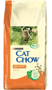 Сухой корм для кошек с курицей и индейкой "Cat Chow"