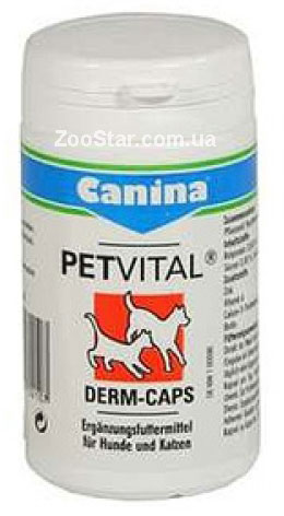 Petvital DERM-CAPS - добавка для кожи и шерсти собак и кошек купить в Украине по недорогой цене - зоомагазин ZOOstar