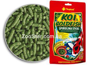 KOI & GoldFish Spirulina Sticks  - корм с добавлением водорослей для карпов Кои, золотых рыбок  купить в Украине по недорогой цене - зоомагазин ZOOstar