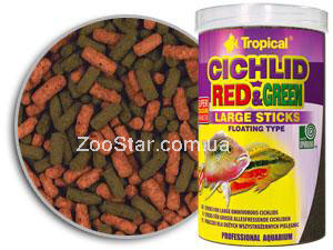 Cichlid Red&Green Large Sticks - корм для крупных всеядных цихлид купить в Украине по недорогой цене - зоомагазин ZOOstar