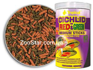 Cichlid Red & Green Medium Sticks - корм со спирулиной и астаксантином для цихлид. купить в Украине по недорогой цене - зоомагазин ZOOstar