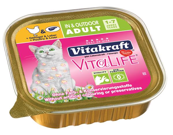 "VitaLife Indoor Adult" Консервы для кошек с курицей и печенью,100 гр
