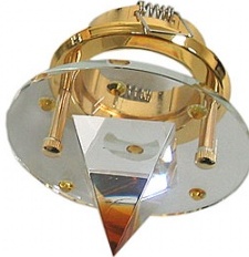 Светильник точечный 4163DL под MR16  золото желтый (желтый кристалл)