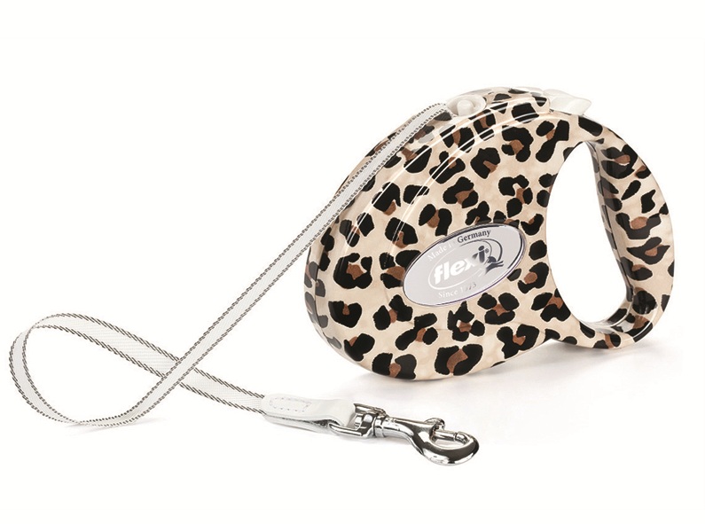Поводок - рулетка "Design  Fashion Ladies "Leopard" лента