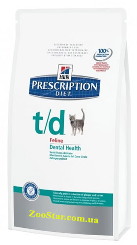 "Prescription Diet™ Feline t/d" Сухой корм для котов, здоровье ротовой полости купить в Украине по недорогой цене - зоомагазин ZOOstar