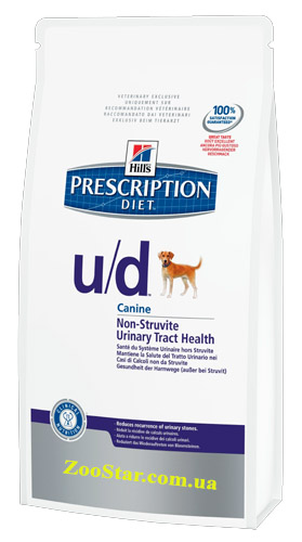 "Prescription Diet Canine u/d" лечебный корм для собак с заболеваниями нижнего отдела мочевыводящих путей купить в Украине по недорогой цене - зоомагазин ZOOstar
