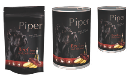 "PIPER" консервы для собак с говяжьей печенью и картофелем