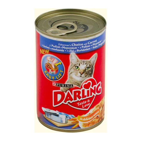 Консервы для кошек с рыбой и морковью "Darling"