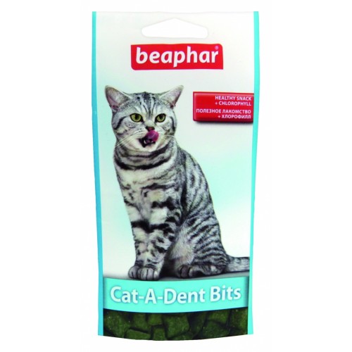 Beaphar Хрустящие подушечки для чистки зубов у кошек "Cat-A-Dent Bits", 75 шт