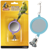 Игрушка для птиц, круглое зеркальце с колокольчиком MIRROR ROUND+BELL