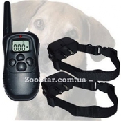 Радиоуправляемый электронный  дрессировочный ошейник для собак.  100 уровней электро + 100 уровней вибро + зуммер + свет, на 2 собаки - 300 метров