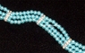  Ожерелье жемчужное трехрядное "Прелесть" голубое, Италия