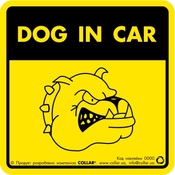 Наклейка "Dog in car" для авто
