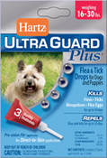 "UltraGuard PLUS Flea & Tick Drops" Капли для собак и щенков маленьких пород от от блох, яиц блох, клещей и комаров от 7 до 14 кг 