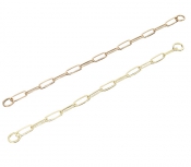 Long Link широкое звено цепочка-ошейник, 3 мм, полированная латунь