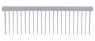 Однорядная расческа - Comb coarse Медный гребень с коротким полотном 014