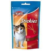 Лакомство для кошек Stickies - палочки для кошек говядина, 12 штук
