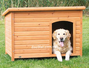 Дом - будка деревянная "Natura" для собак из натуральной сосны, с ровной крышей 