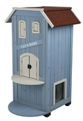 Дом для кошек "Cat's Home", деревянный, 56х94х59см, сине-белый