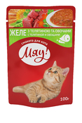 Консервы для взрослых кошек "Желе с телятиной и овощами", 100 грамм