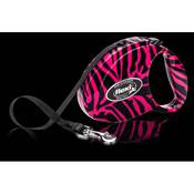Поводок - рулетка "Design Fashion Ladies Zebra Розовая M" лента, 5 метров, для собак до 25 кг