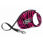 Поводок - рулетка "Fashion Ladies S, "Zebra" лента, 3 метра, для собак и кошек до 12 кг