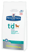 Prescription Diet™ Canine t/d™ лечебный корм для собак Клинически доказанное уменьшение образования зубного налета, зубного камня и пятен.