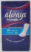 Ежедневные женские гигиенические прокладки Pro-Fresh - Normal, для легкой степени недержания, 26 шт