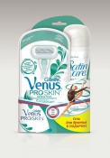 Подарочный набор Бритва Venus Proskin с гелем для бритья Satin Care Pure&Delicate + сменная кассета