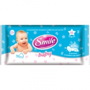 Влажные салфетки для детей с первых дней жизни Smile Baby с Д-пантенолом, 66 штук