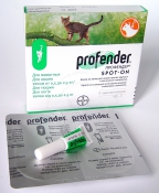 Profender (Профендер Спот Он) капли на холку от глистов для кошек весом от 0,5 кг до 2,5 кг - 1 пипетка