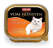 "VOM FEINSTEN"  (Вом Фейнштен) Консервы для кошек с домашней птицей и телятиной, 100гр