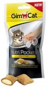Хрустящие подушечки для кошек GimCat NUTRI POCKETS сыр+таурин, 60 г.