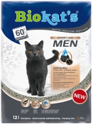 BioKat's Men комкующийся наполнитель для кошачьего туалета с экстрактом хмеля для не кастрированных котов - 12 л.