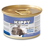 Консервы для кошек "KIPPY", паштет, треска и креветки 